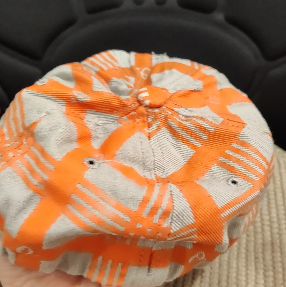 MLB Baltimore Oriole Baseball Cap, Orange and Grey Checkered Plaid Hat, OS - Picture 4 of 6